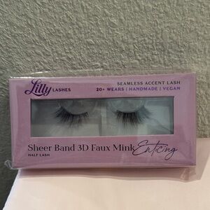 Lilly Lashes Enticing Sheer Band 3D Faux Mink Half Lash NWT